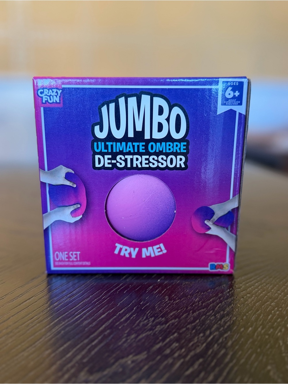 RMS Crazy Fun Jumbo Ombre De-Stressor Squishy Fidget Stress Ball - Pink/Purple